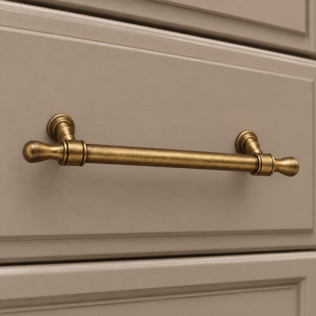 Collared Bar Cabinet Pull & Knob — Antique Bronze — approved main product image
