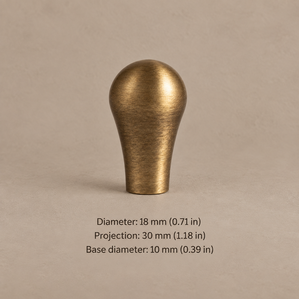 Collared Bar Cabinet Pull & Knob — Antique Bronze — knob-18