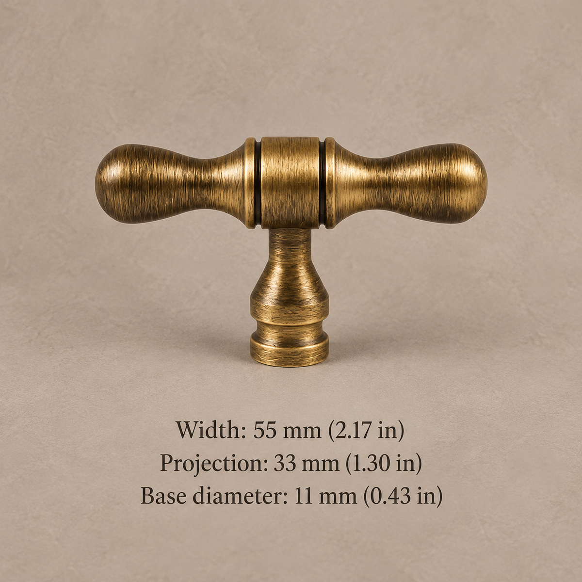 Collared Bar Cabinet Pull & Knob — Antique Bronze — t-55