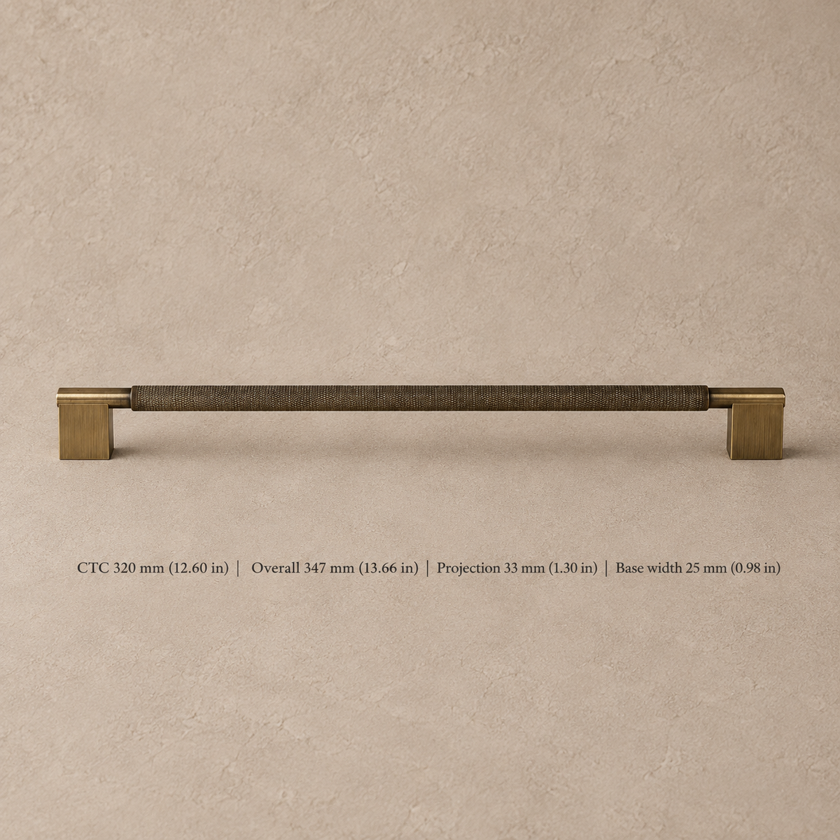 Solid Brushed Antique Brass Cabinet Pull & Knob - Cross Knurled Modern Design — pull-320