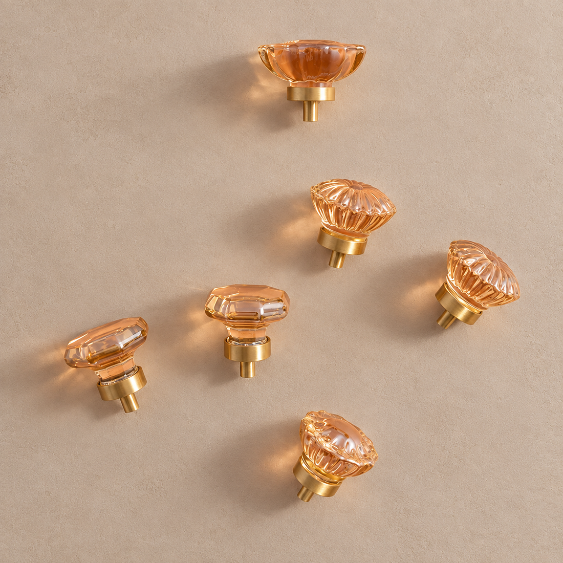 Crystal Brass Cabinet Knob & Handle — Transparent / Champagne Gold — approved main product image