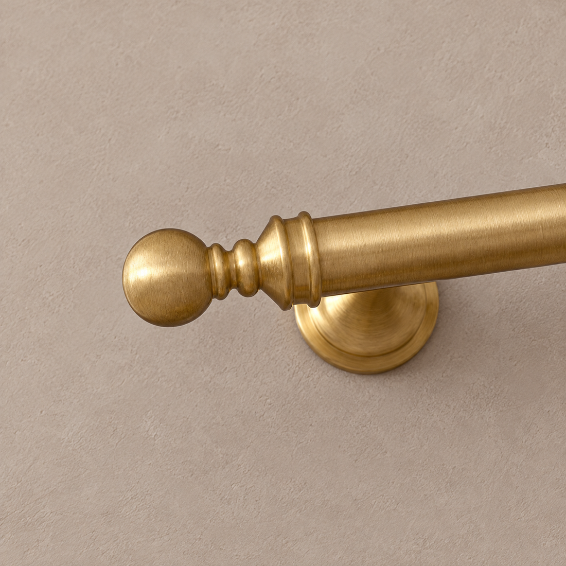 Disc-Foot Bar Cabinet Pull & Knob — Brushed Brass — approved main product image