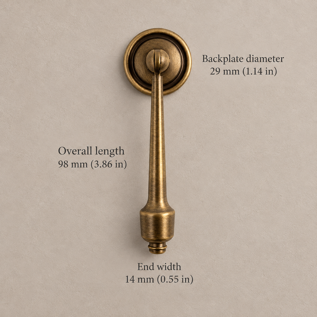 Dome-Knob Bar Cabinet Pull & Knob — Antique Brass — pendant-pull-98