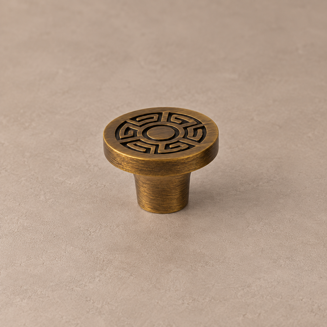 Engraved Plate Cabinet Pull — Antique Brass — approved main product image