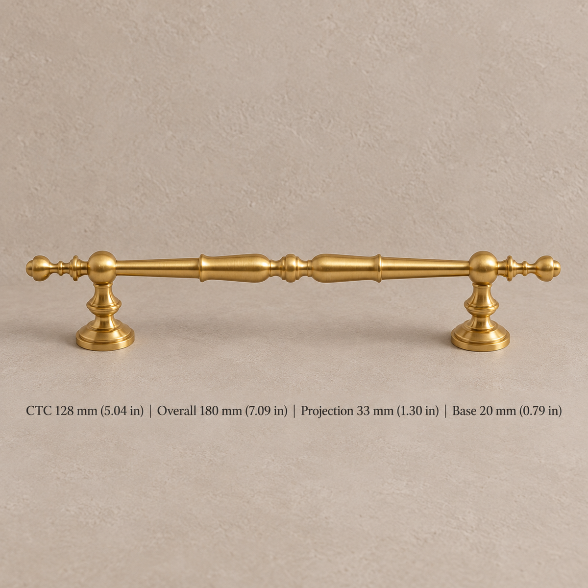 Solid Brushed Brass Cabinet Pull & Knob — French Style Design — pull-128