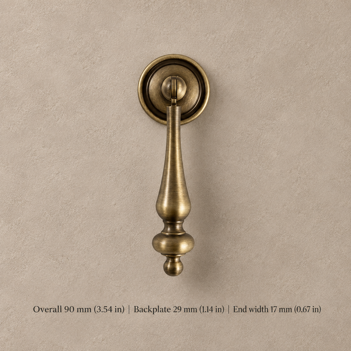 Antique Brass Solid Brass Cabinet Pulls & Knobs — Geometric Design — pendant-90