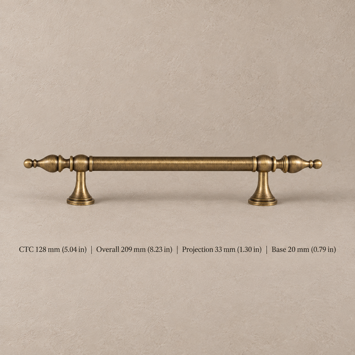 Antique Brass Solid Brass Cabinet Pulls & Knobs — Geometric Design — pull-128