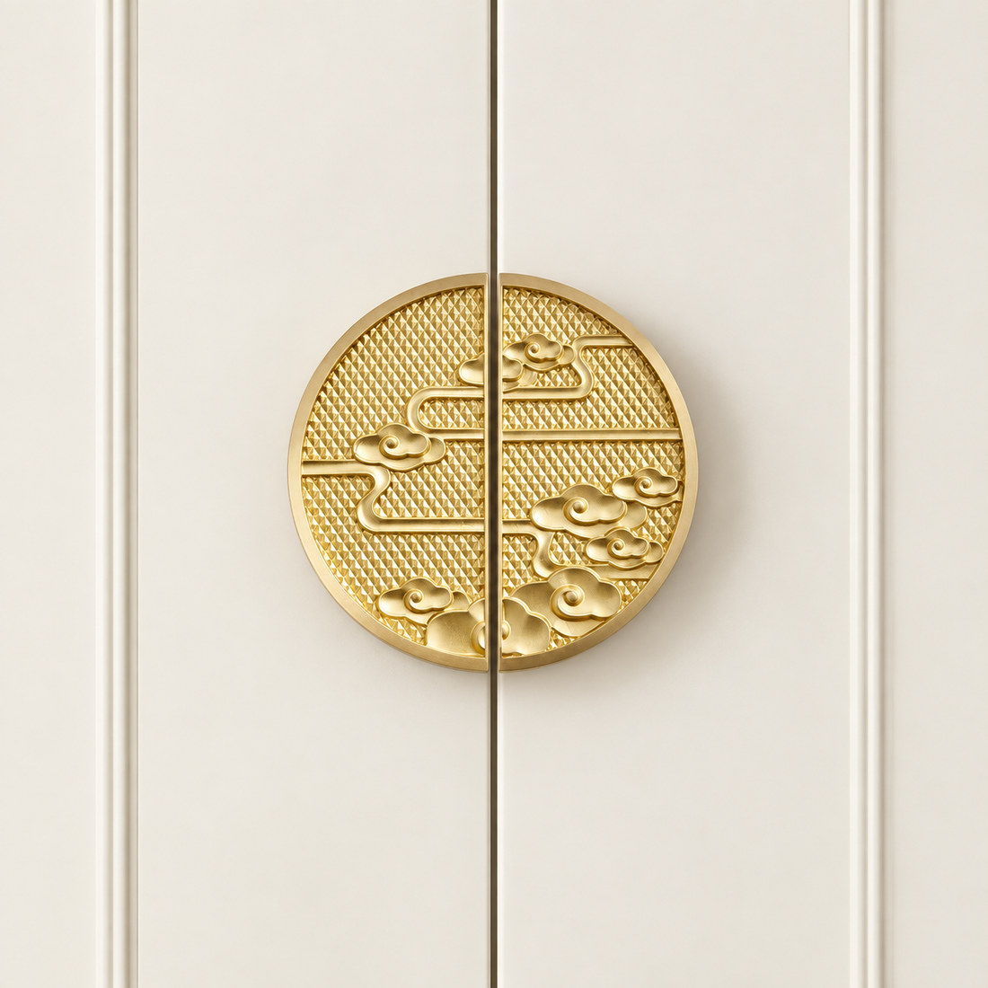 Classic Brass Cabinet Pull & Knob — Dragon & Phoenix Motif — approved main product image