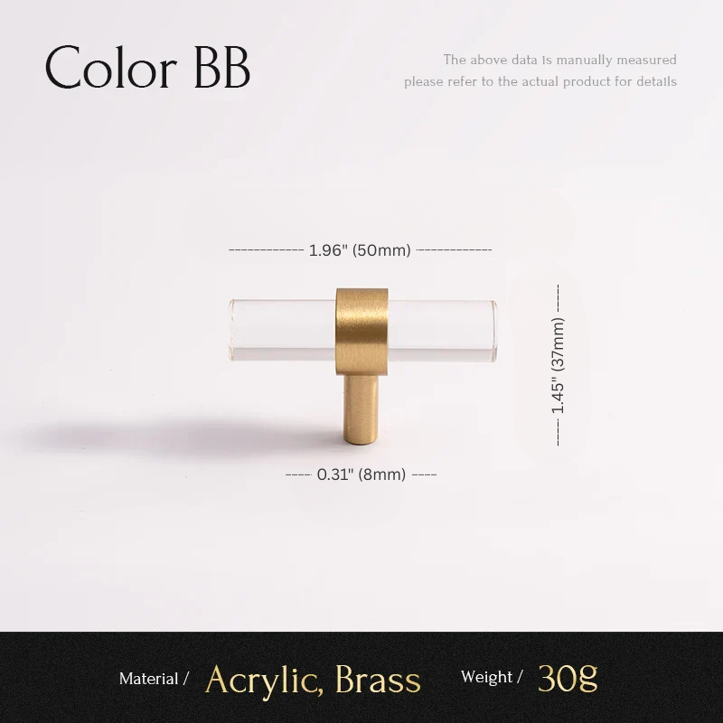 Brass cylindrical object with dimensions and material details on a white background