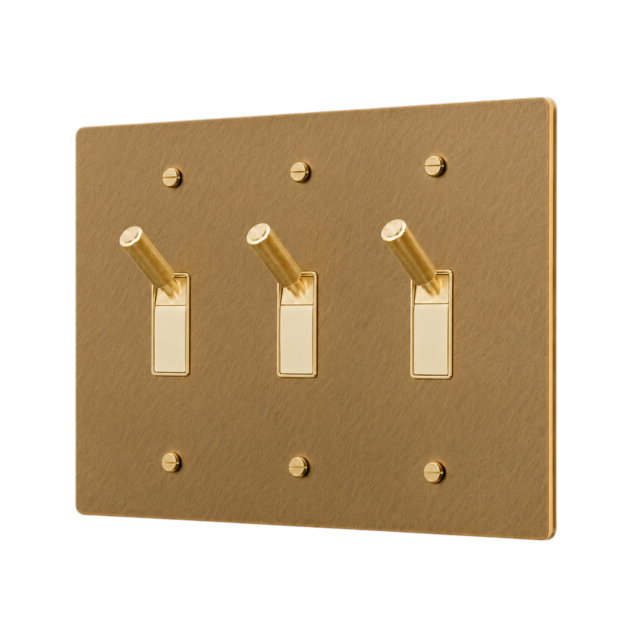 3-Gang Solid Brass Toggle Light Switch