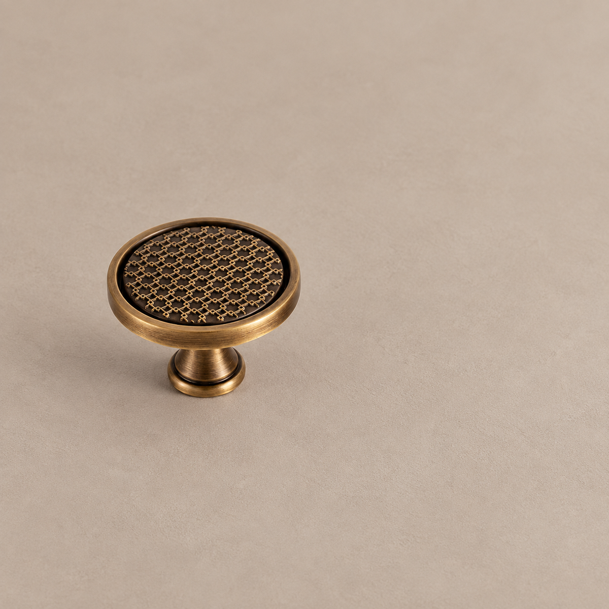 Knurled Cabinet Pull & Knob — Antique Bronze — knob-detail