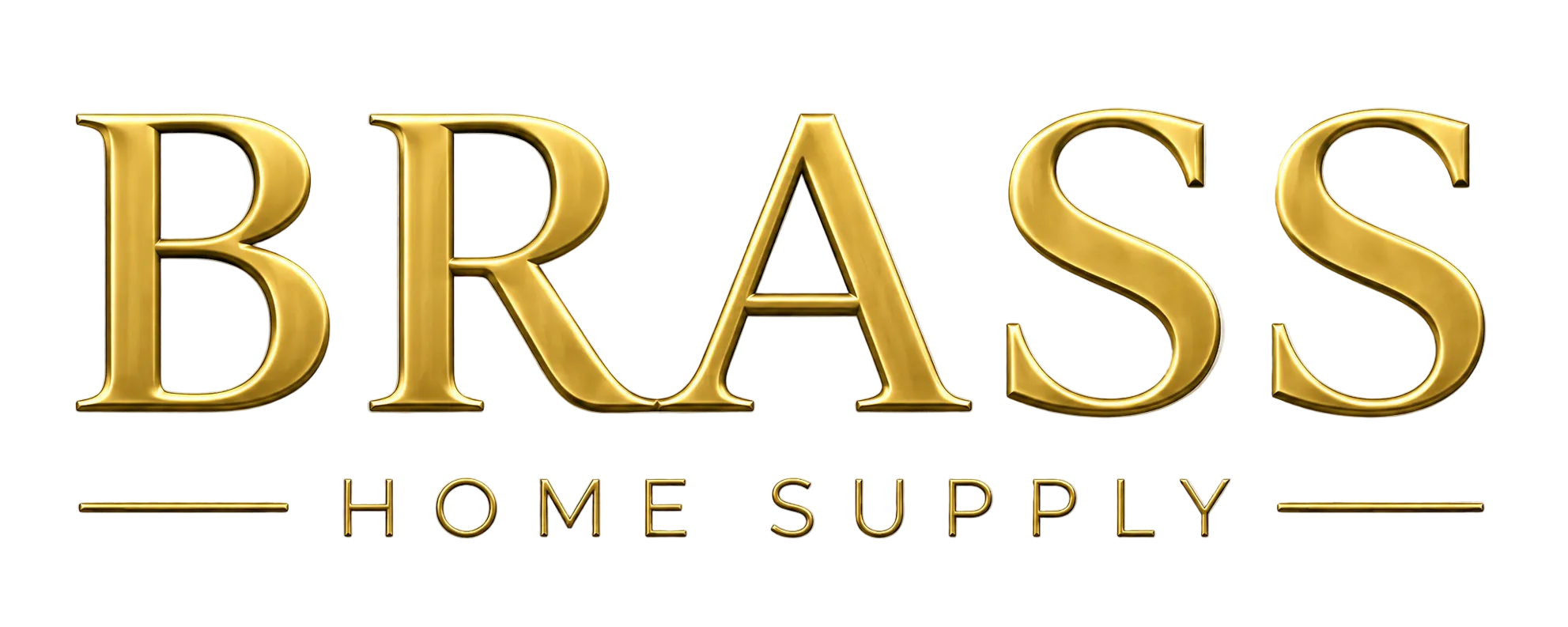 Gold 'BRASS HOME SUPPLY' logo on a white background