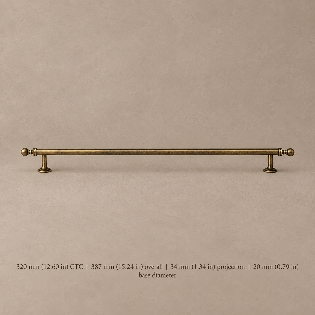 Long Bar Cabinet Pull & Knob — Brushed Brass — pull-320mm