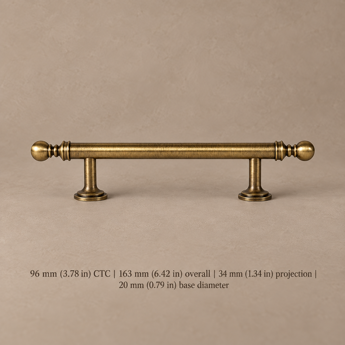 Long Bar Cabinet Pull & Knob — Brushed Brass — pull-96mm