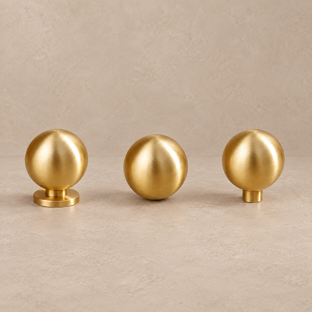 Solid Polished Brass Round Cabinet Knob — Minimalist Ball Design — ball-knob-style-detail