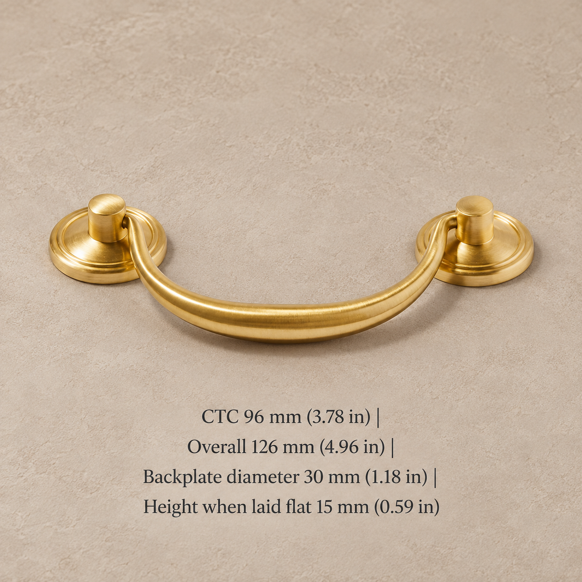 Solid Brass Cabinet Pull & Knob — Nordic Shell Design — bail96