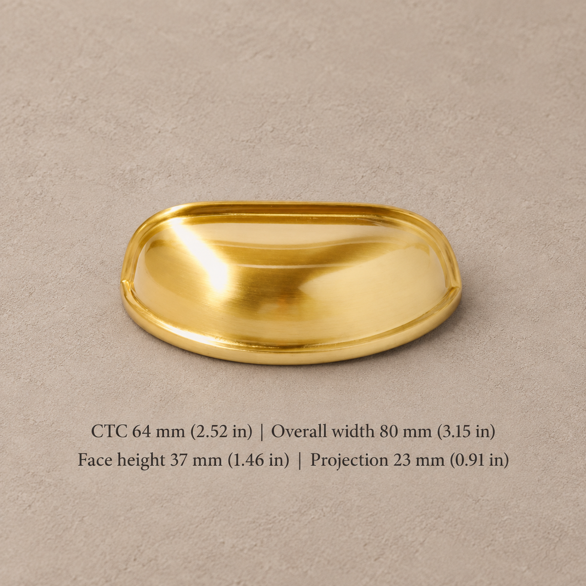 Solid Brass Cabinet Pull & Knob — Nordic Shell Design — cup64