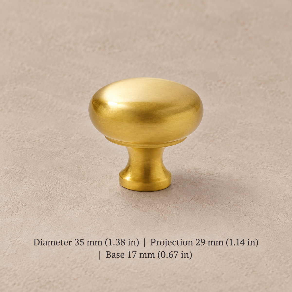 Solid Brass Cabinet Pull & Knob — Nordic Shell Design — knob35