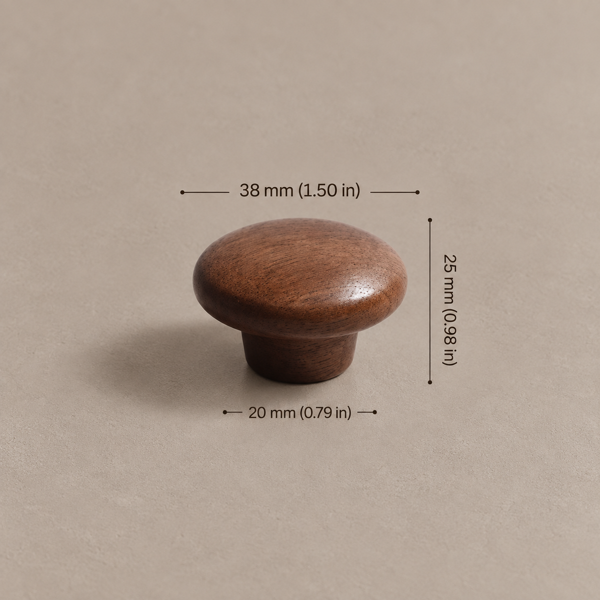 Nordic Wood Cabinet Pull & Knob — Walnut & Beech Decorative Hardware — wood-variant-16
