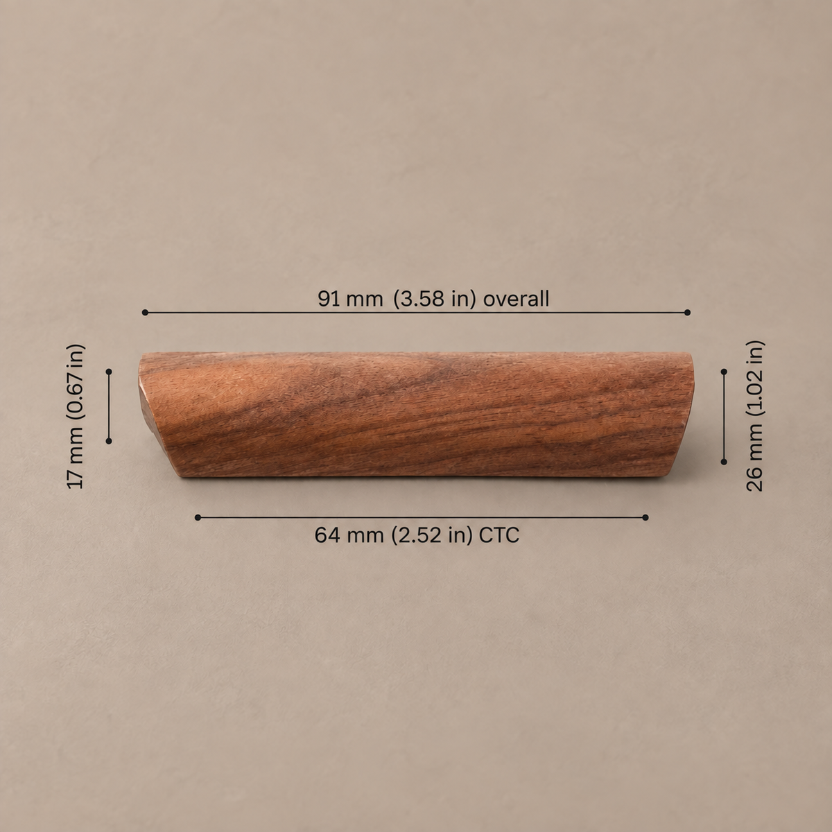 Nordic Wood Cabinet Pull & Knob — Walnut & Beech Decorative Hardware — wood-variant-8