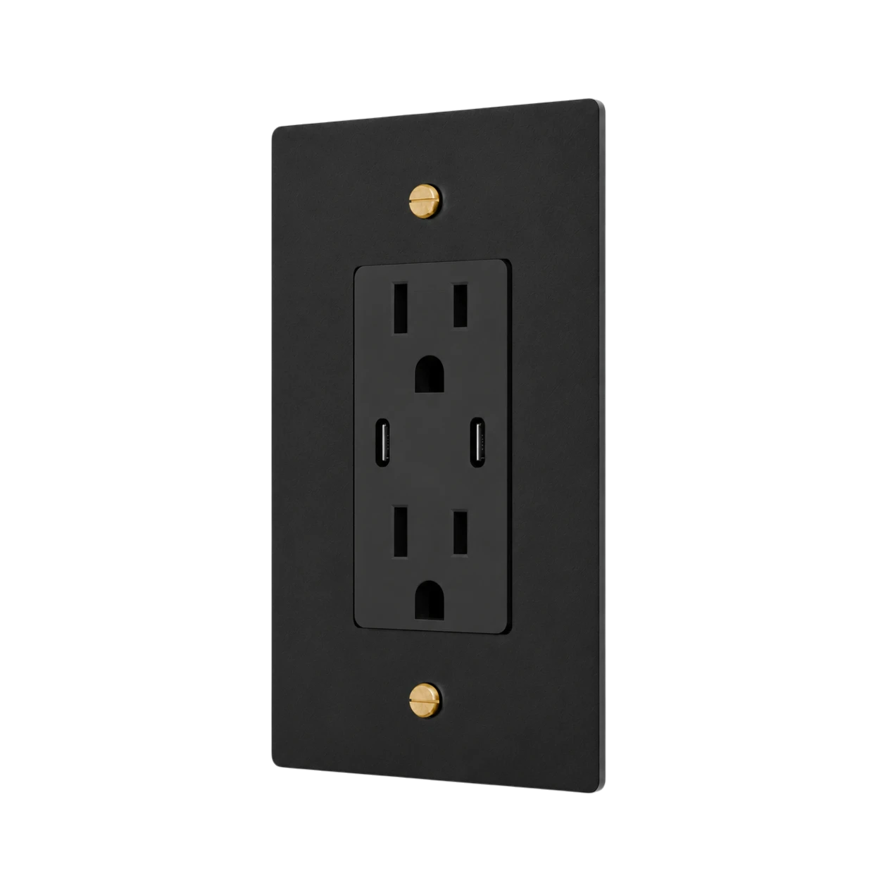 1-Gang Solid Brass Dual USB-C Outlet