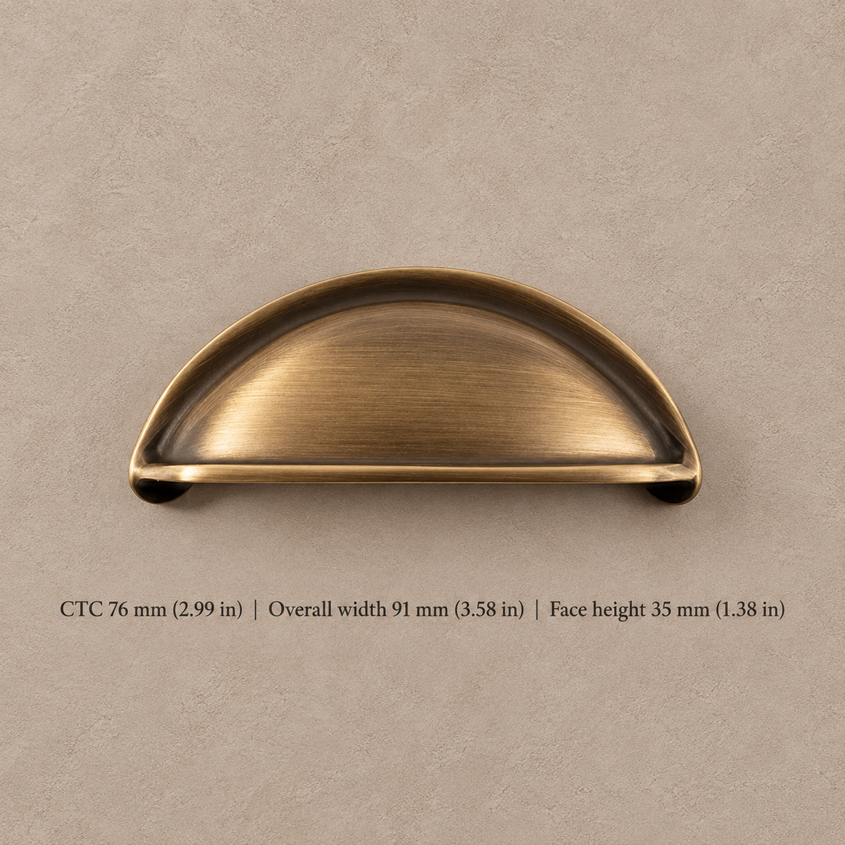 Antique Brass Pendant Solid Brass Cabinet Pulls & Knobs — cup-pull-76mm