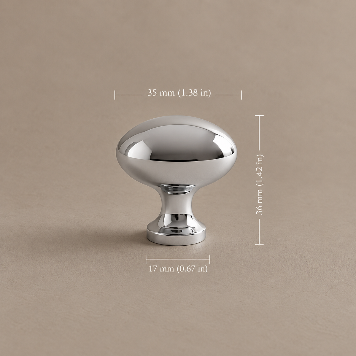 Pigeon Egg Cabinet Knob — Solid Brass Hammered Hardware — knob-variant-4