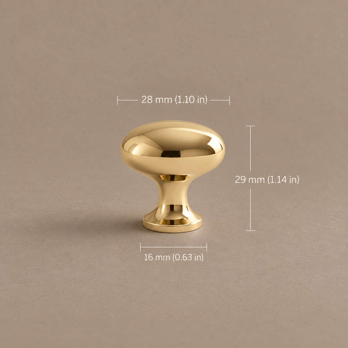 Pigeon Egg Cabinet Knob — Solid Brass Hammered Hardware — knob-variant-6