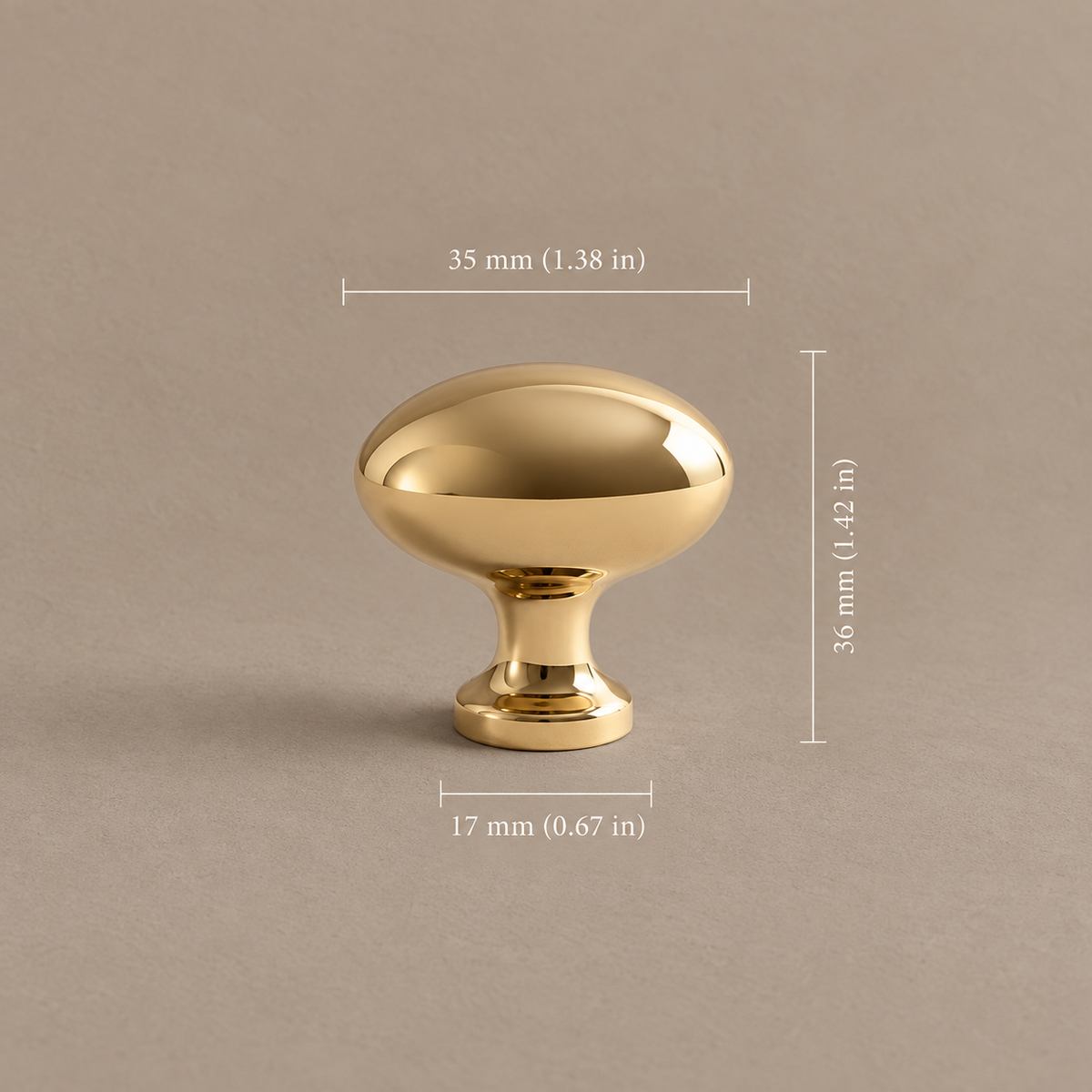 Pigeon Egg Cabinet Knob — Solid Brass Hammered Hardware — knob-variant-7