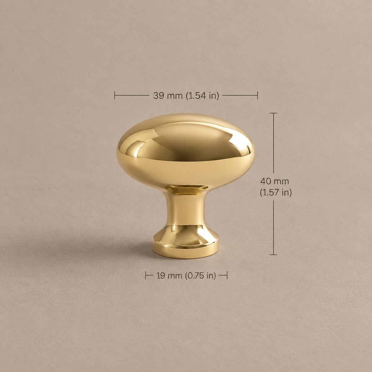 Pigeon Egg Cabinet Knob — Solid Brass Hammered Hardware — knob-variant-8