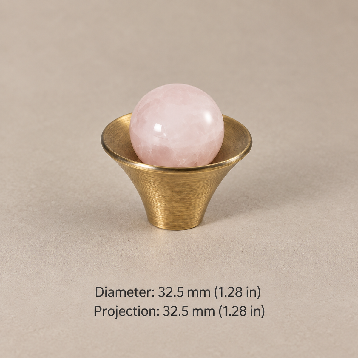 Pink Crystal Ball Brass Cabinet Knob & Ribbed Drawer Pull — option-4