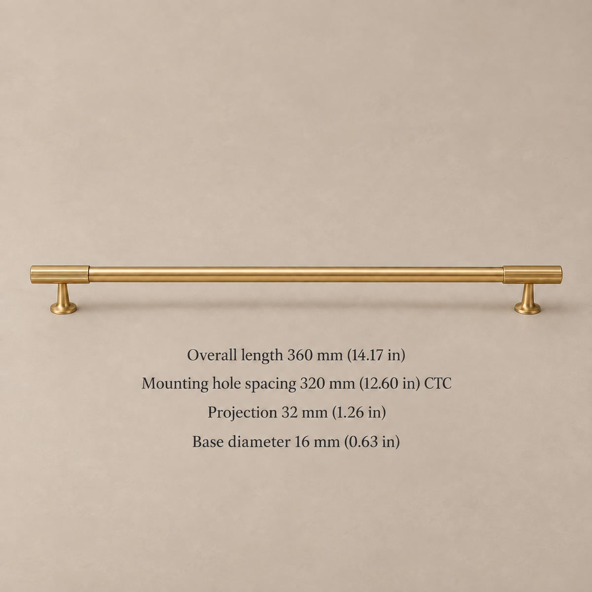 Polished Brass Linear Cabinet Pulls, T-Knob & Knobs — Solid Brass Hardware — linear-pull-320