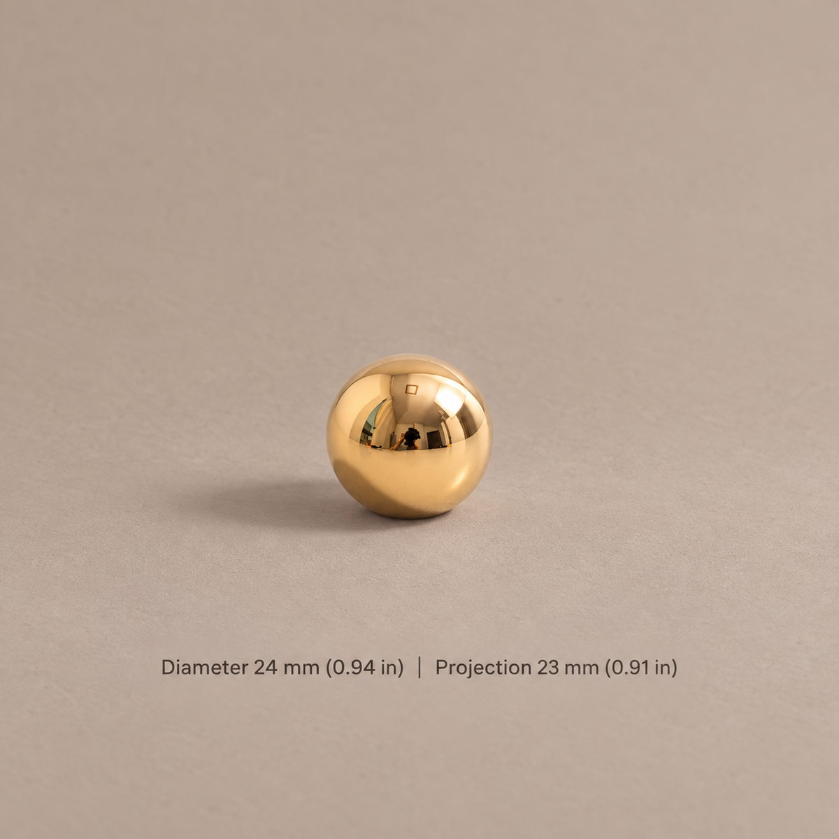 Solid Polished Brass Cabinet Pull & Knob — Modern Design — knob-960-24mm