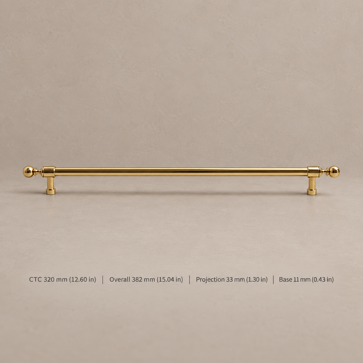 Solid Polished Brass Cabinet Pull & Knob — Modern Design — pull-320mm