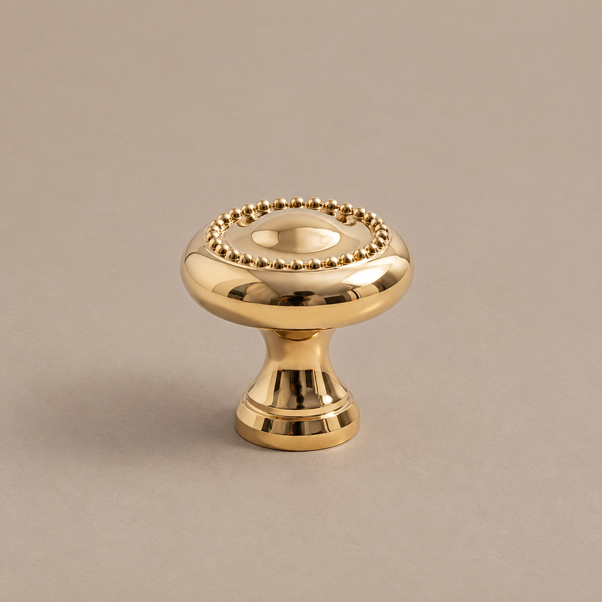 Solid Brass Cabinet Handle & Knob — Polished Brass Finish — knob-detail