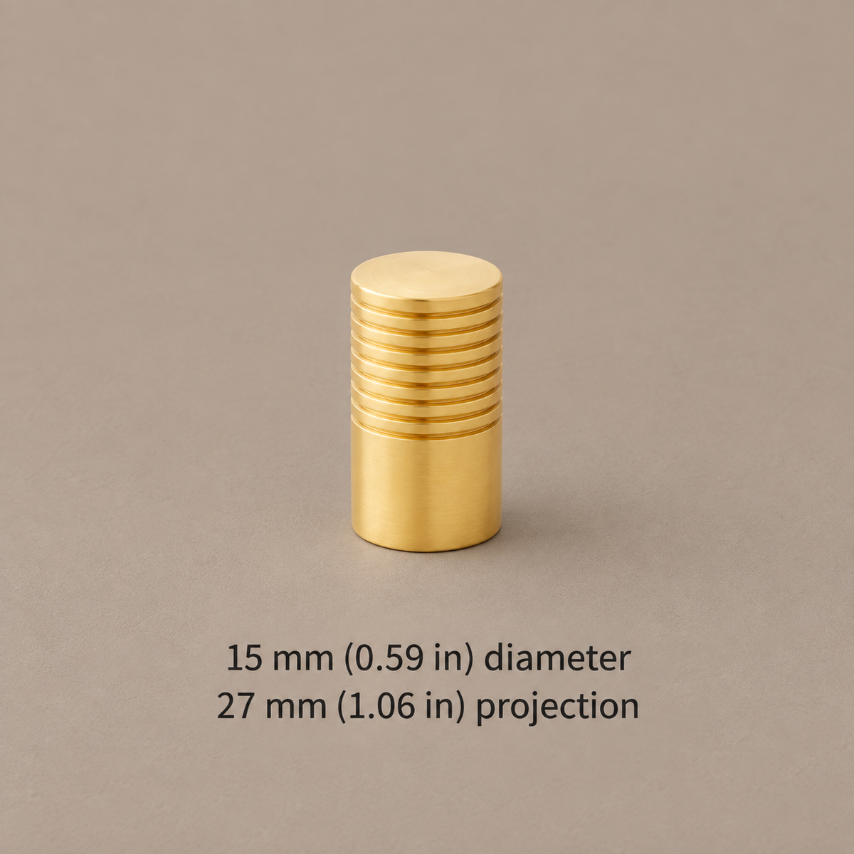 Polished Brass Straight Rod Cabinet Pull & Knob — Solid Brass — knob-11