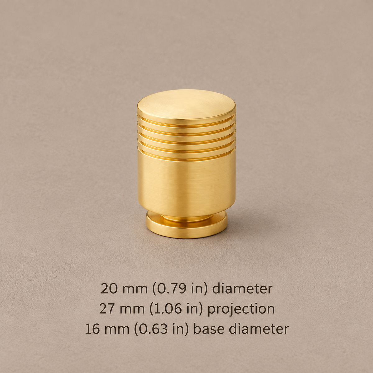 Polished Brass Straight Rod Cabinet Pull & Knob — Solid Brass — knob-9