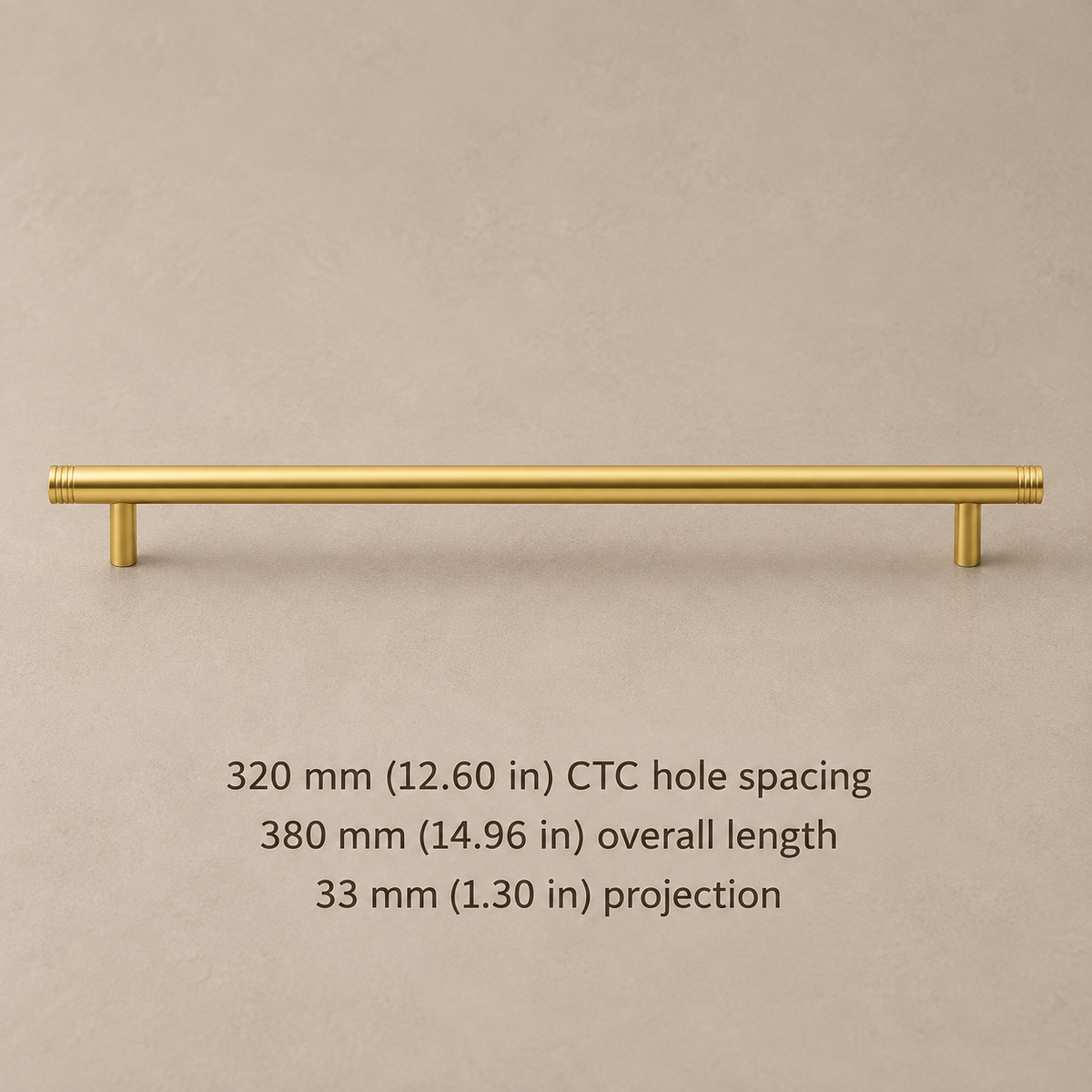 Polished Brass Straight Rod Cabinet Pull & Knob — Solid Brass — pull-320