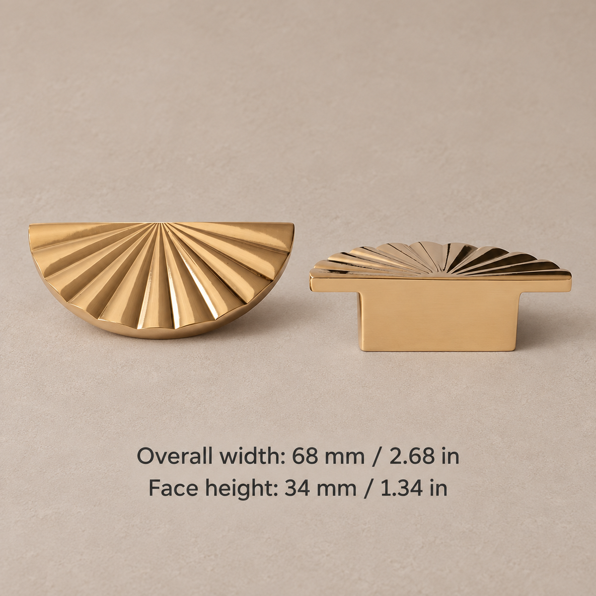 Brass Cabinet Knob — Multi-Finish (PVD Gold & Chrome) — half-round-pvd