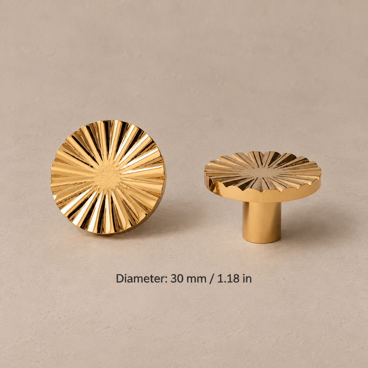 Brass Cabinet Knob — Multi-Finish (PVD Gold & Chrome) — round-30mm-pvd