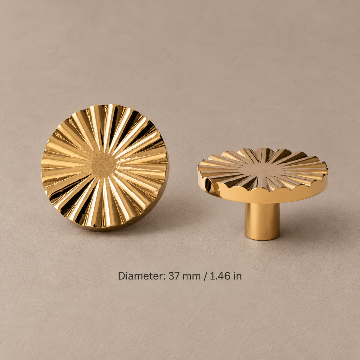 Brass Cabinet Knob — Multi-Finish (PVD Gold & Chrome) — round-37mm-pvd