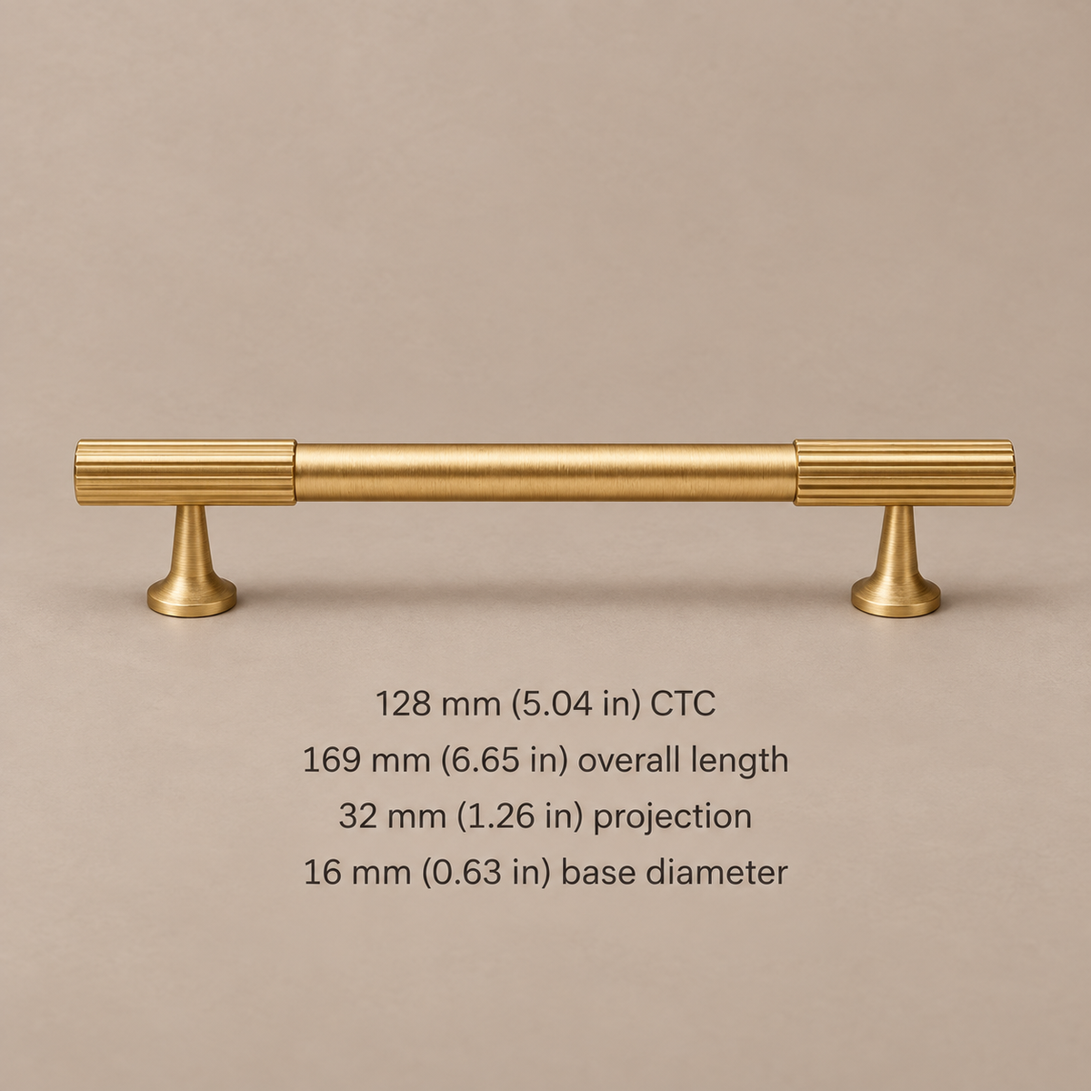 PVD Brass Linear Cabinet Pull & Knob — Solid Brass — pull-128