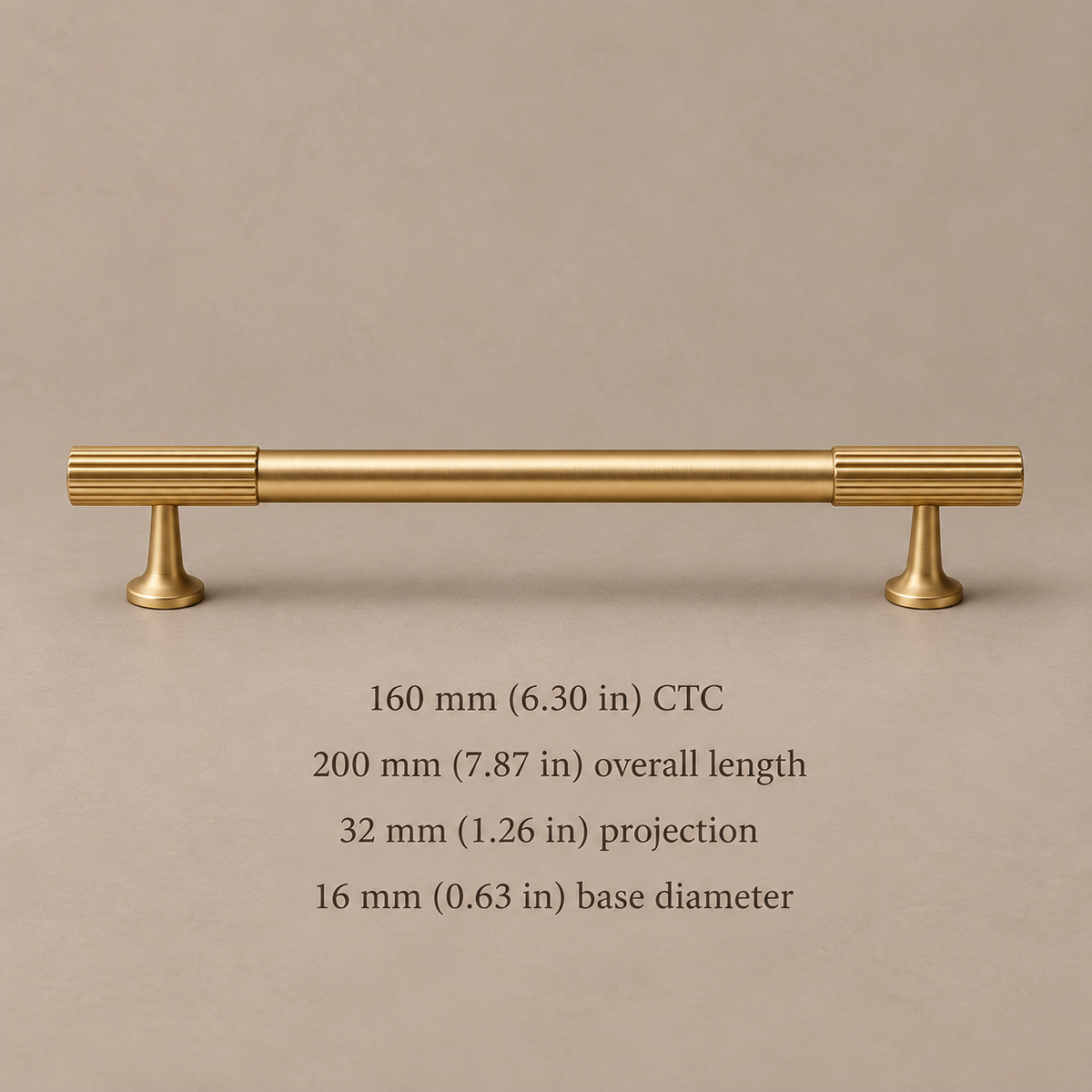 PVD Brass Linear Cabinet Pull & Knob — Solid Brass — pull-160
