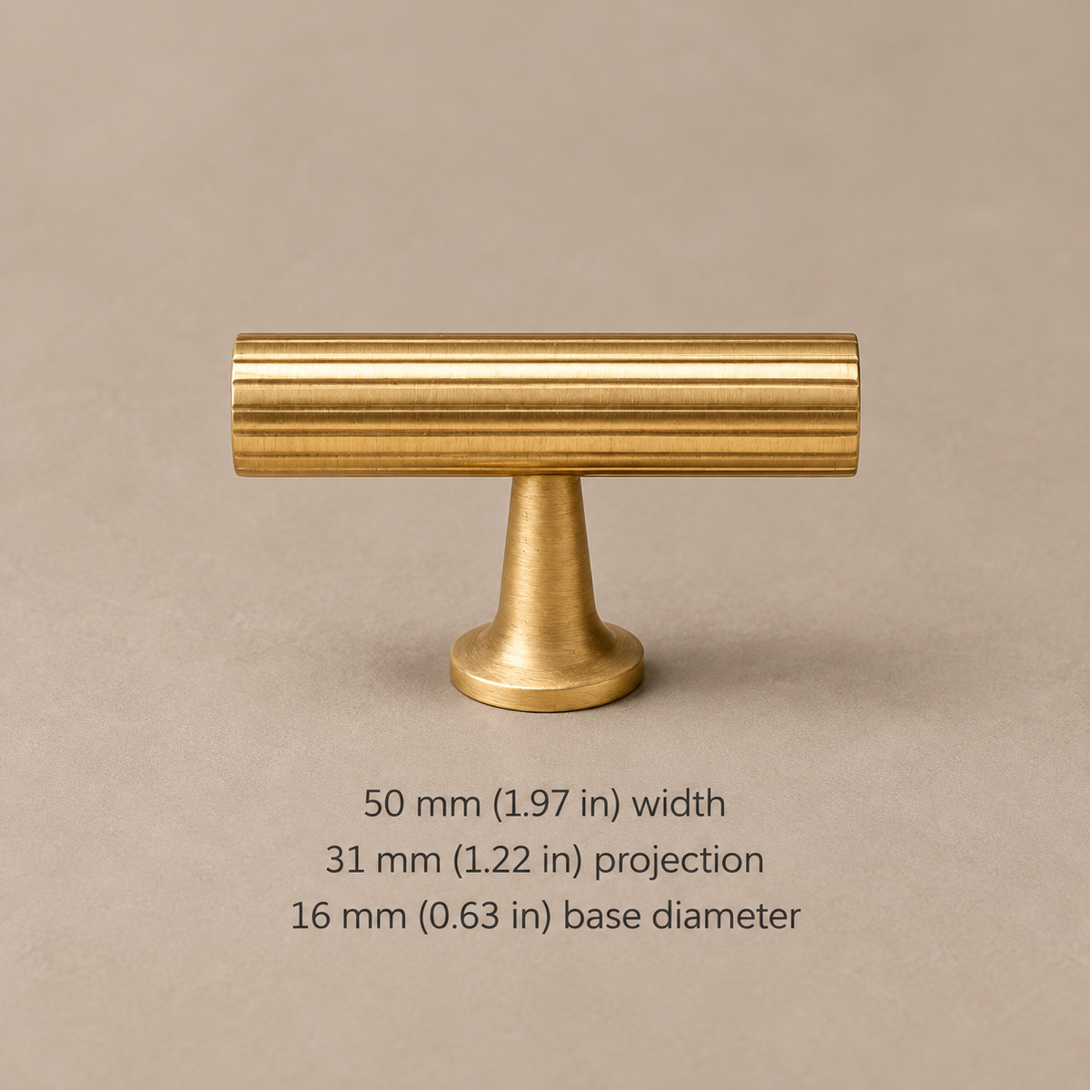 PVD Brass Linear Cabinet Pull & Knob — Solid Brass — t-knob-50