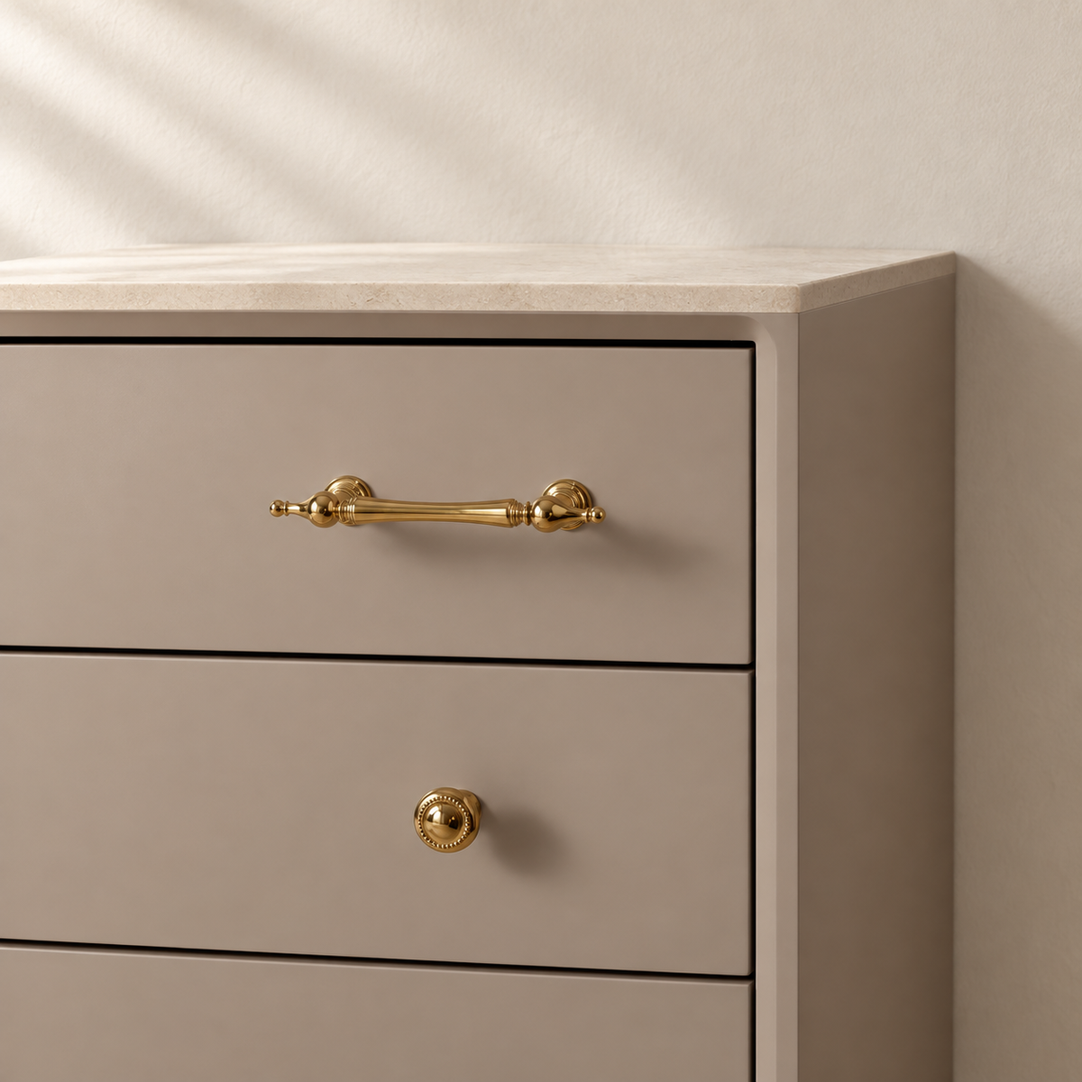Solid Brass Cabinet Pull & Knob — PVD Bright Gold Finish — installation