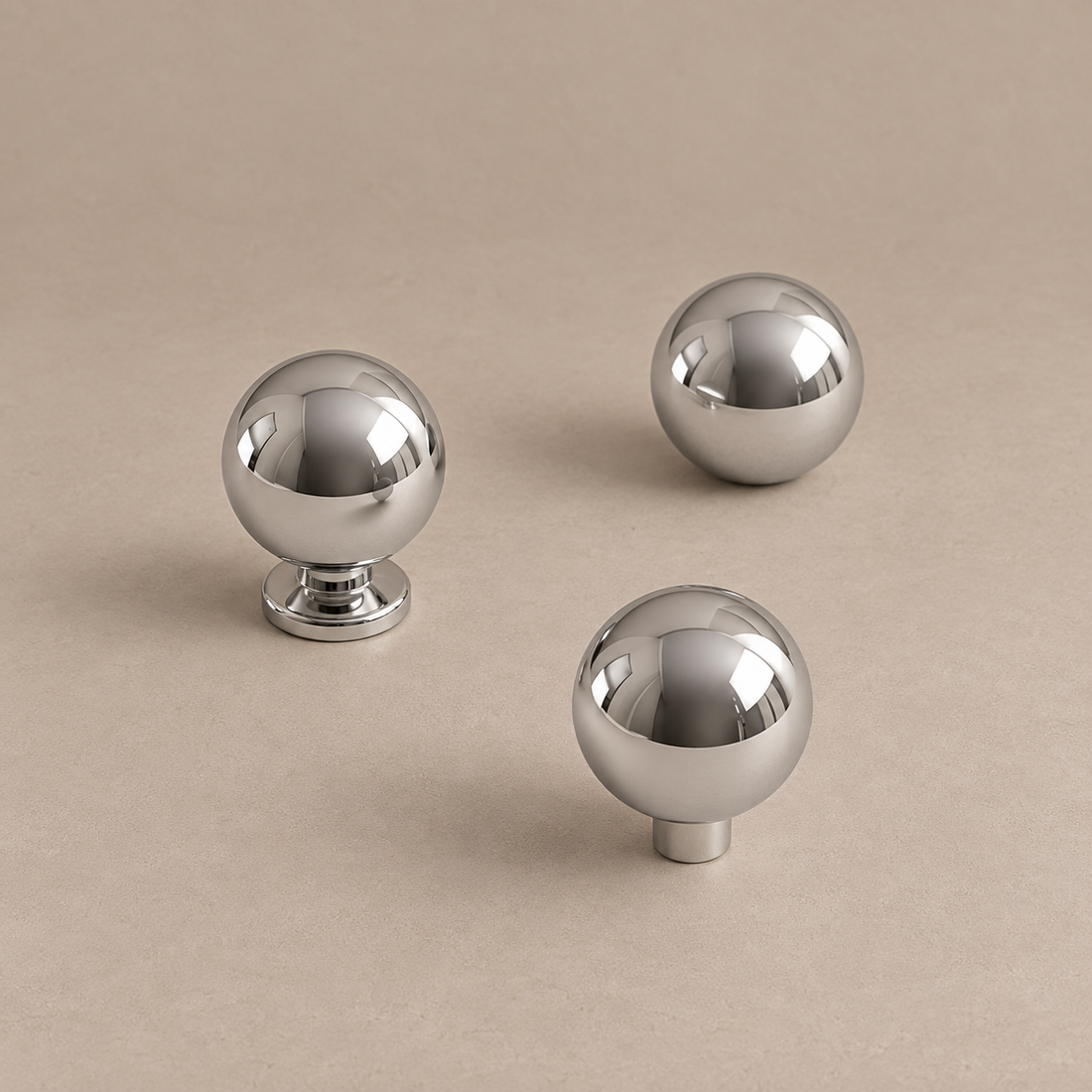 Chrome Brass Round Cabinet Knob — Modern Minimalist Hardware — approved main product image