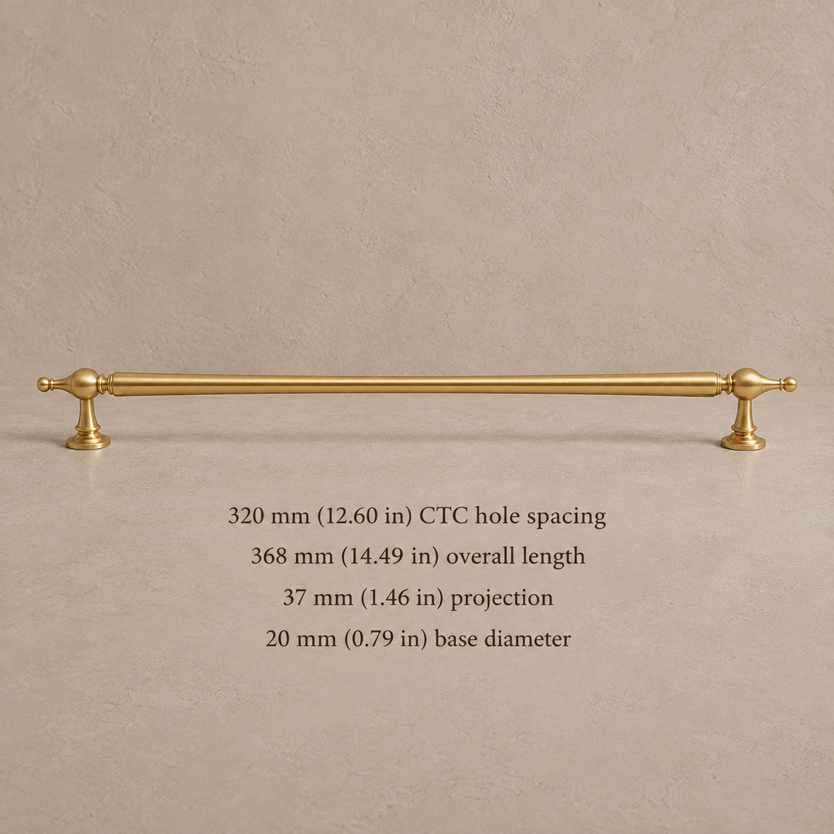 Round-Base T-Bar Cabinet Pull & Knob — Brushed Brass — pull-320
