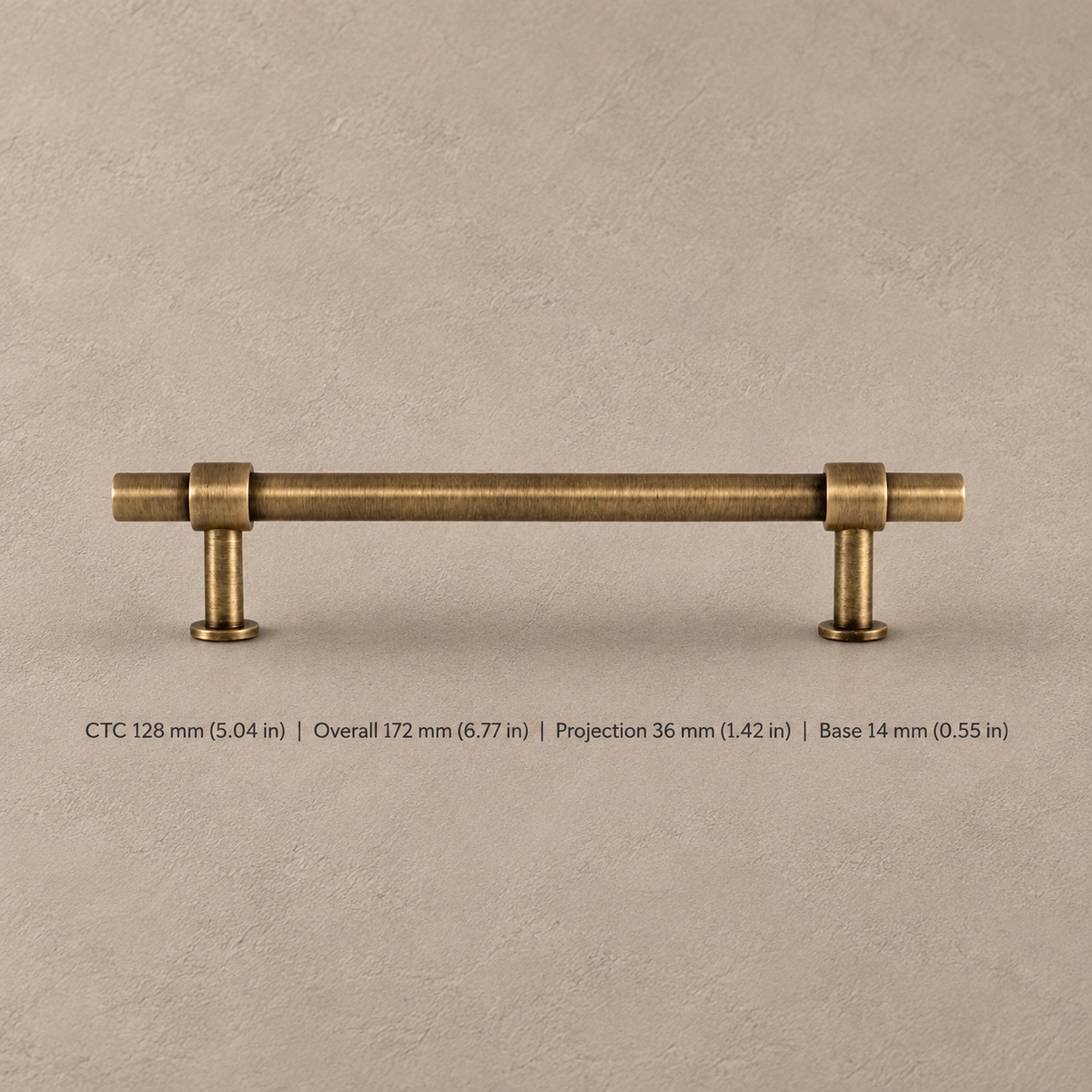 Antique Brass Solid Brass Cabinet Pulls & Knobs — Simple Modern Design — pull-128