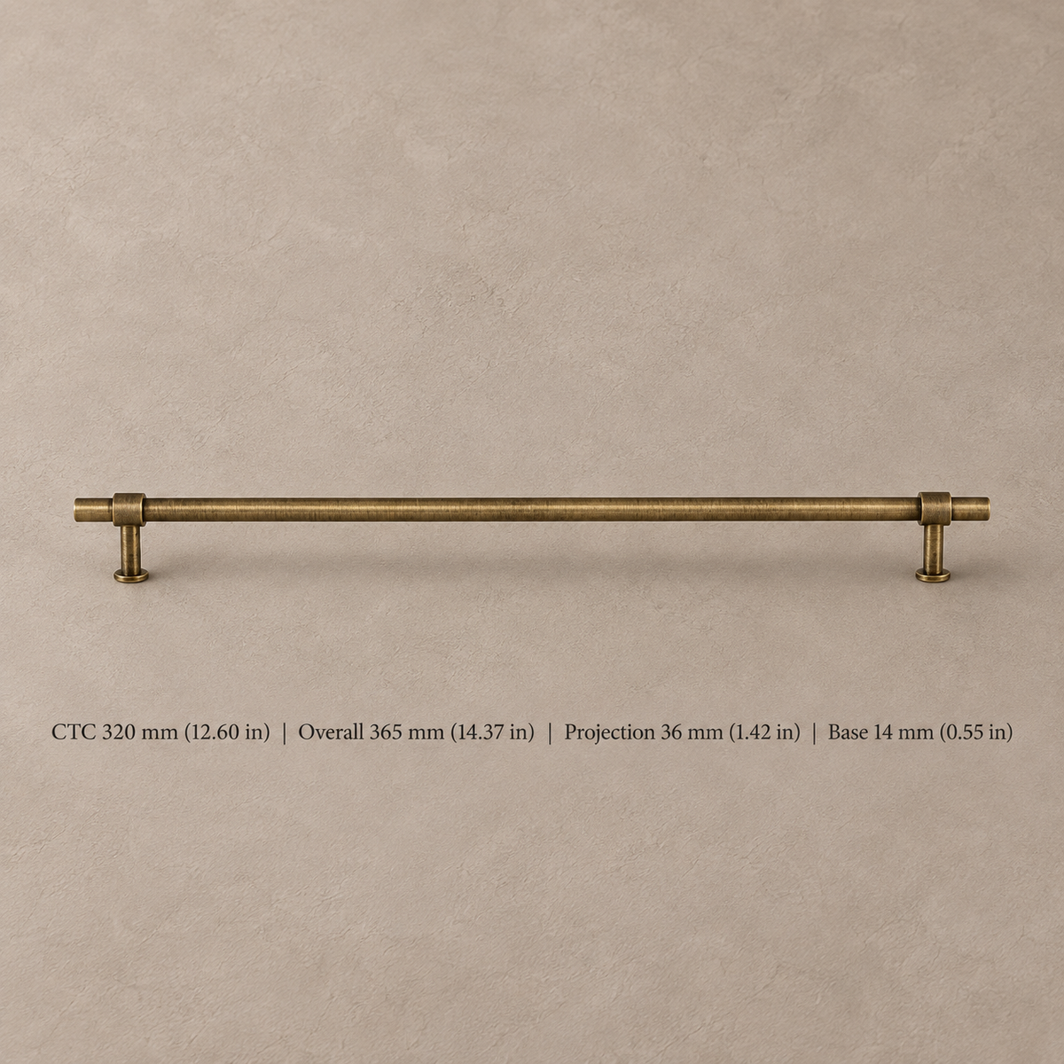 Antique Brass Solid Brass Cabinet Pulls & Knobs — Simple Modern Design — pull-320