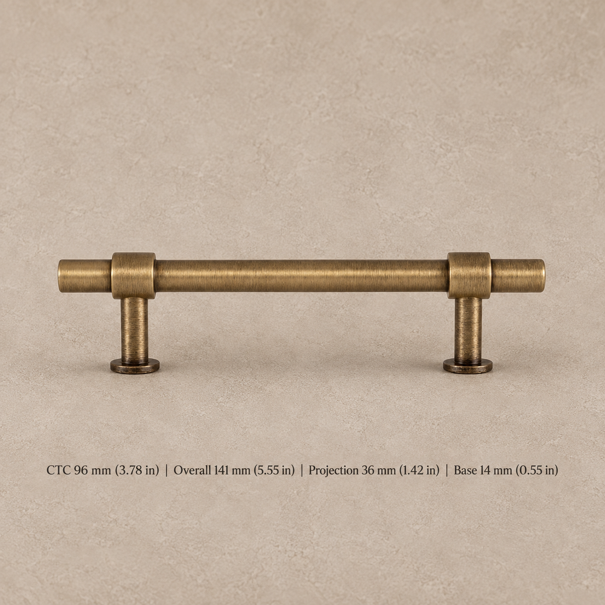 Antique Brass Solid Brass Cabinet Pulls & Knobs — Simple Modern Design — pull-96
